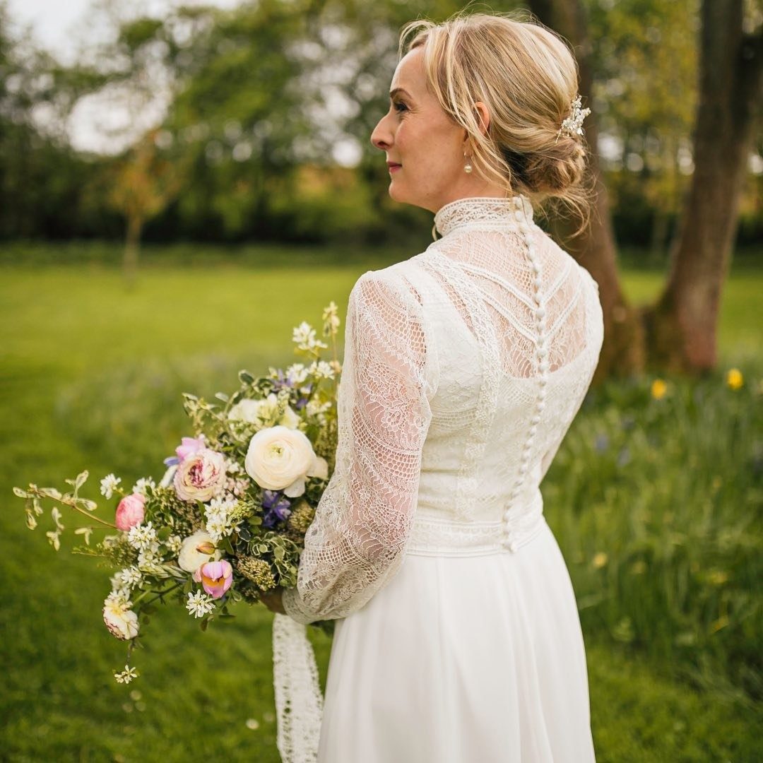 Vintage lace, Boho, Victorian wedding dress